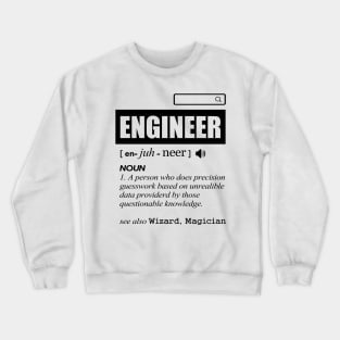 'Definition of Engineer' Witty Student Engineer Gift Crewneck Sweatshirt